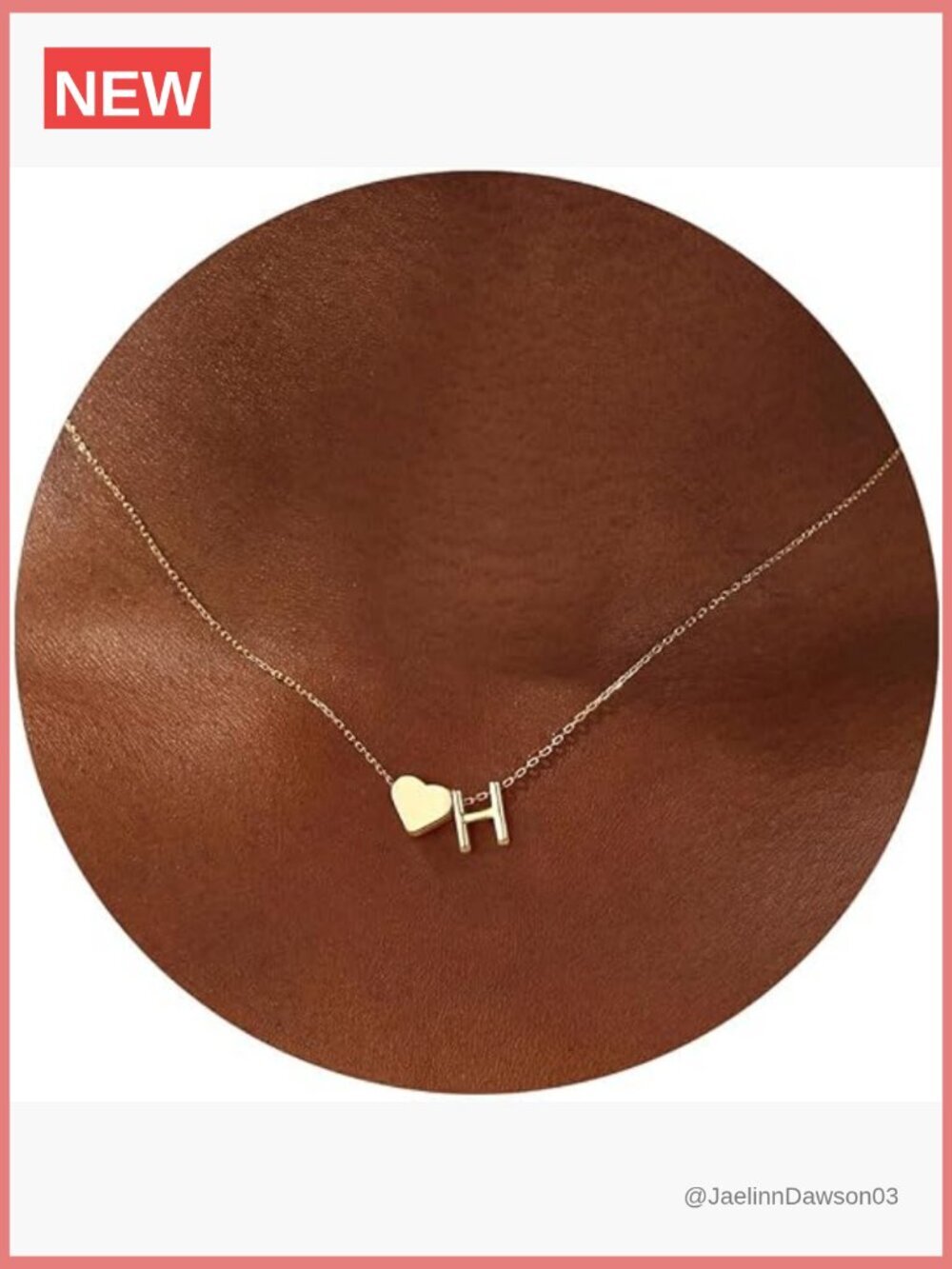 18K Gold Plated Heart Initial Pendant Necklace Dainty Charm Teen Girl Gift